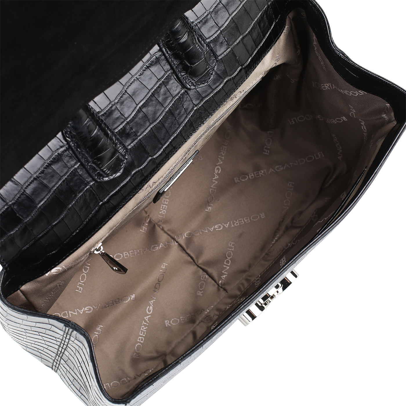 Кожаная сумка с отделкой Roberta Gandolfi Linguine Cocco