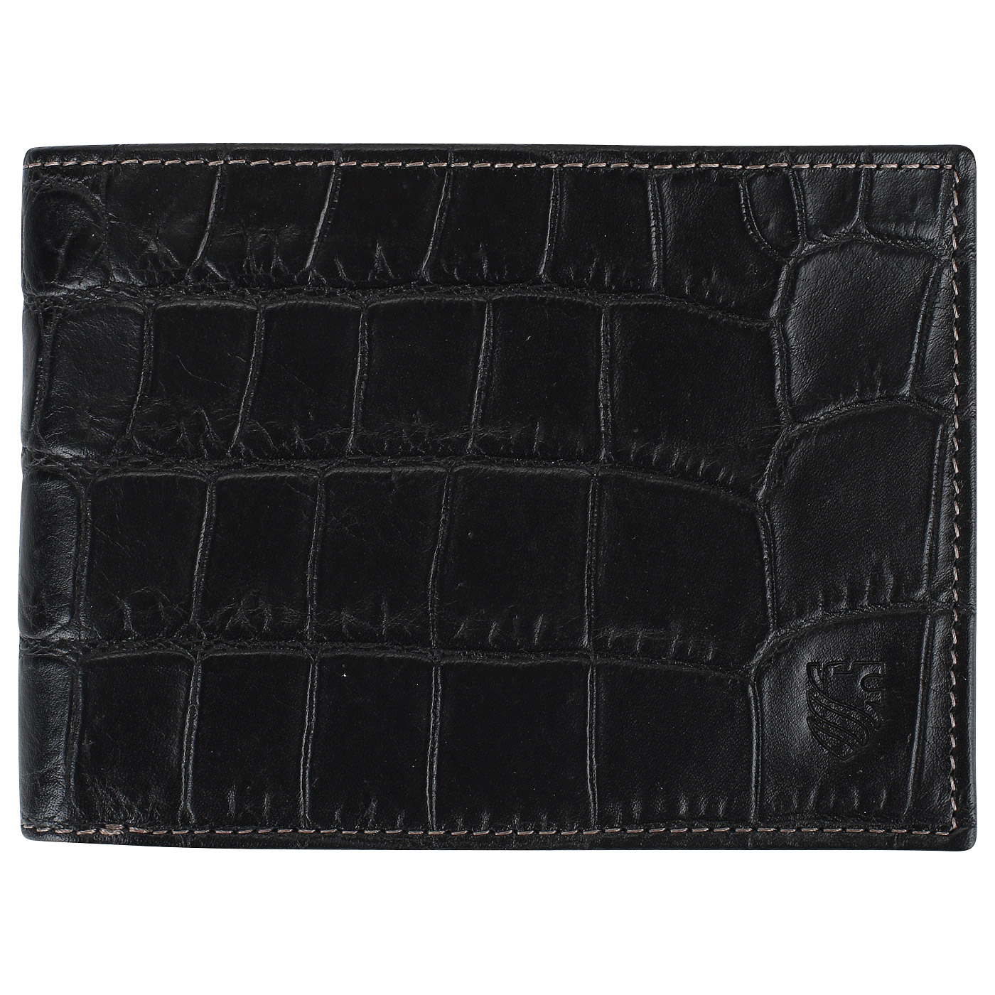 Mayrhoff Черное портмоне с отделкой под кожу крокодила