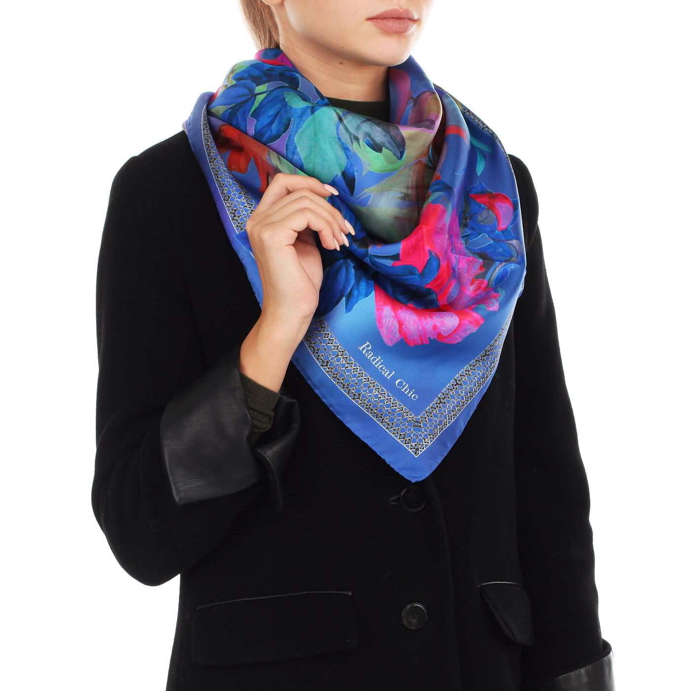 Синий платок с принтом Radical Chic Glitch