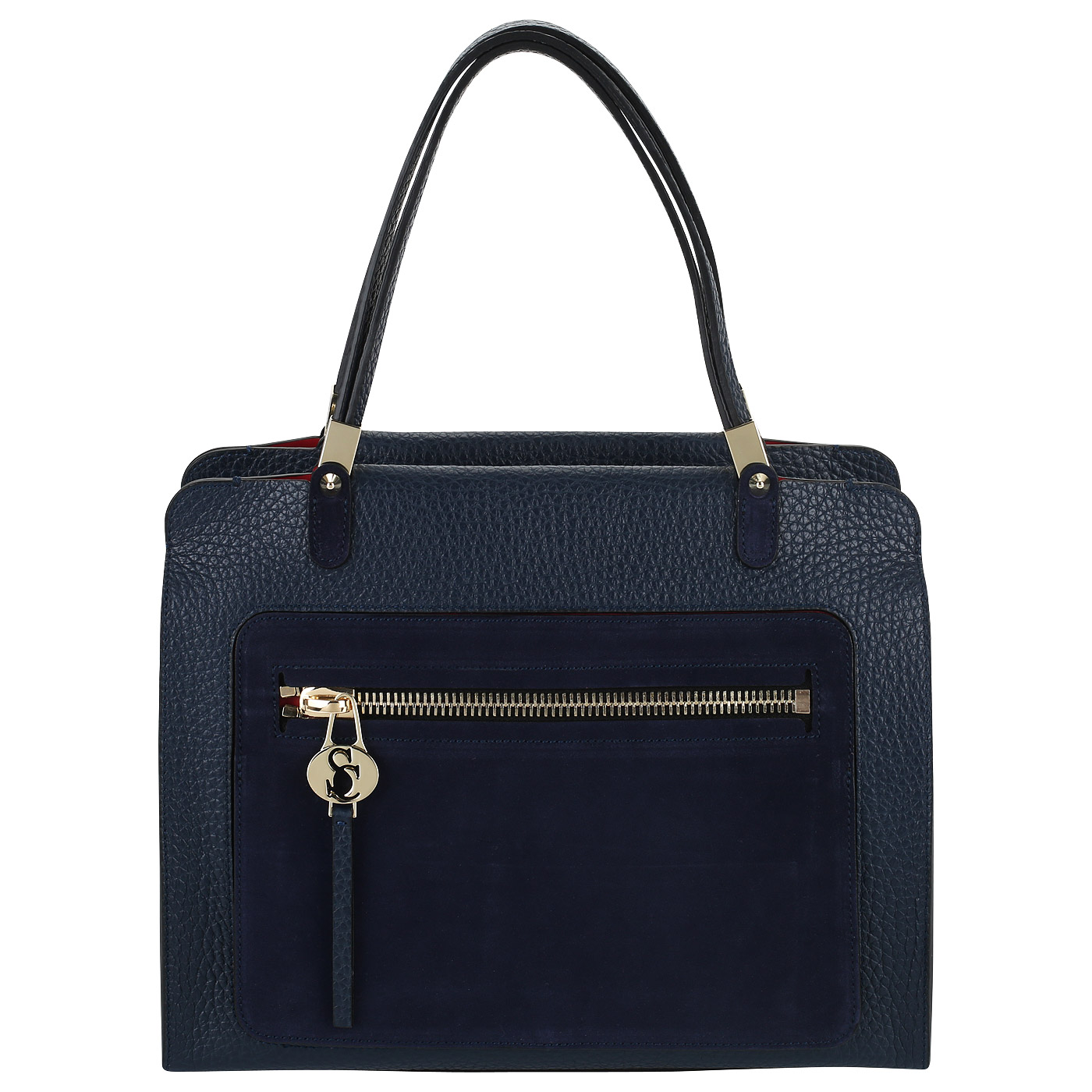 Carlo Salvatelli Сумка на молнии из синей кожи