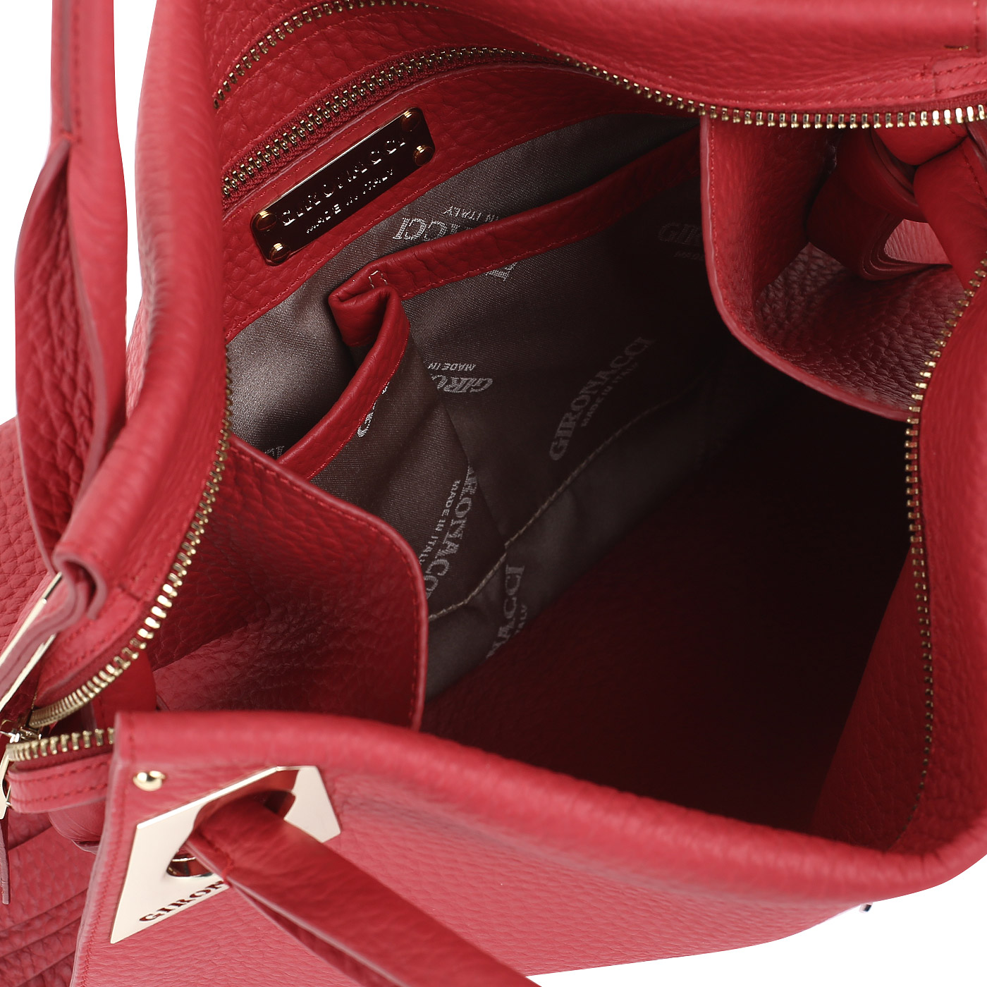 Красная кожаная сумка Gironacci 