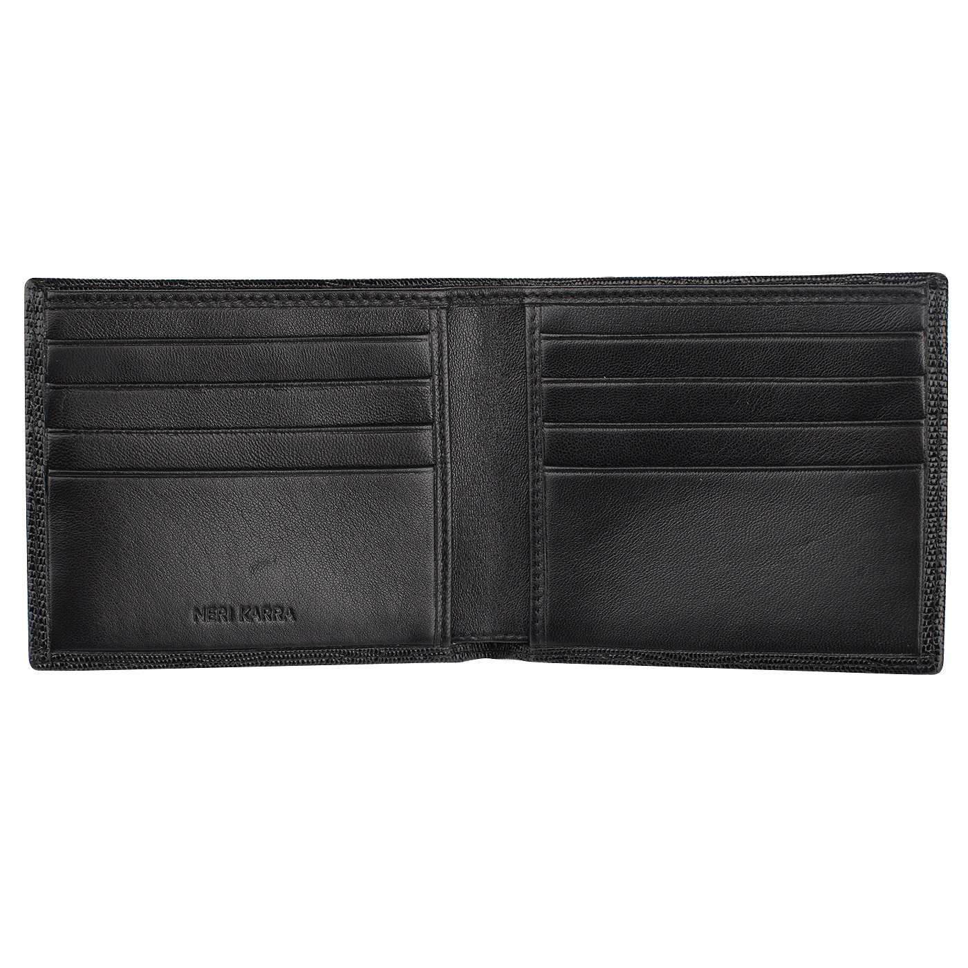 Черное кожаное портмоне Neri Karra 