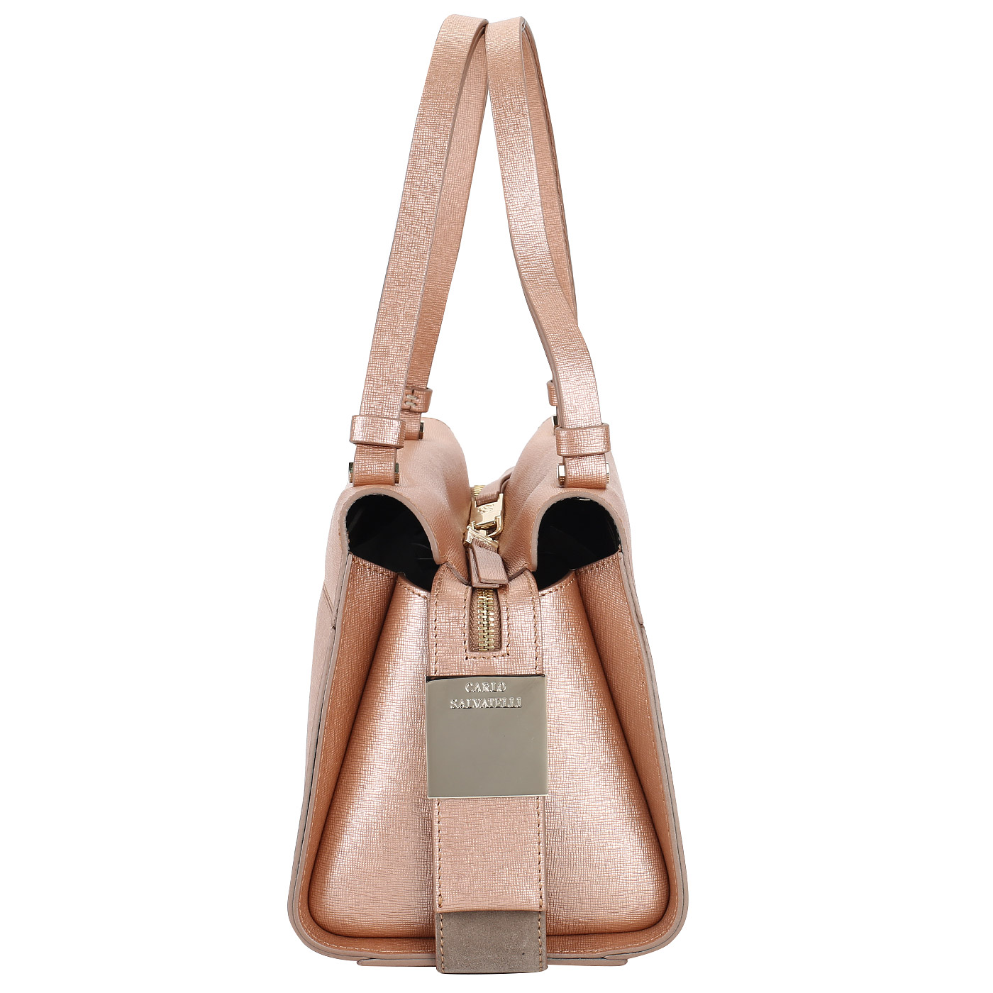 Аккуратная женская сумка из сафьяна Carlo Salvatelli Saffiano