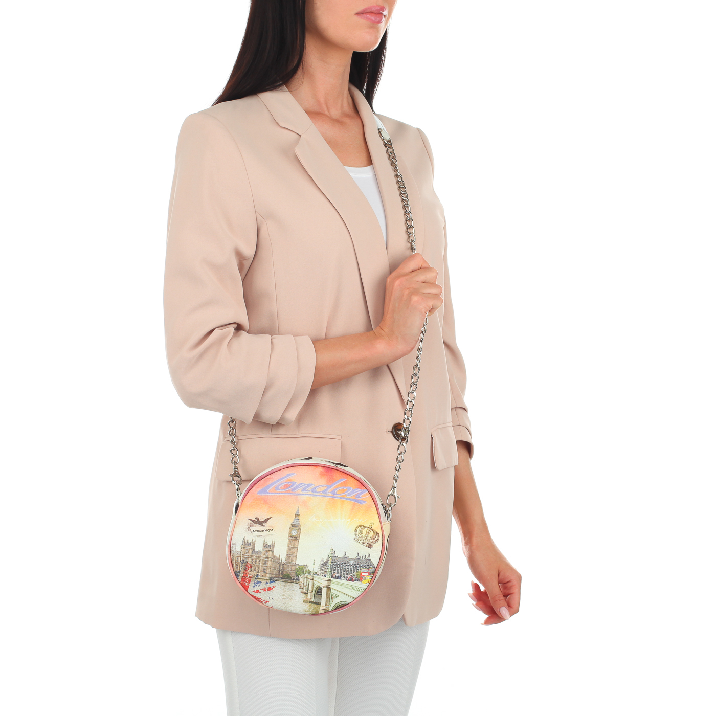 Круглая кожаная сумочка Acquanegra London