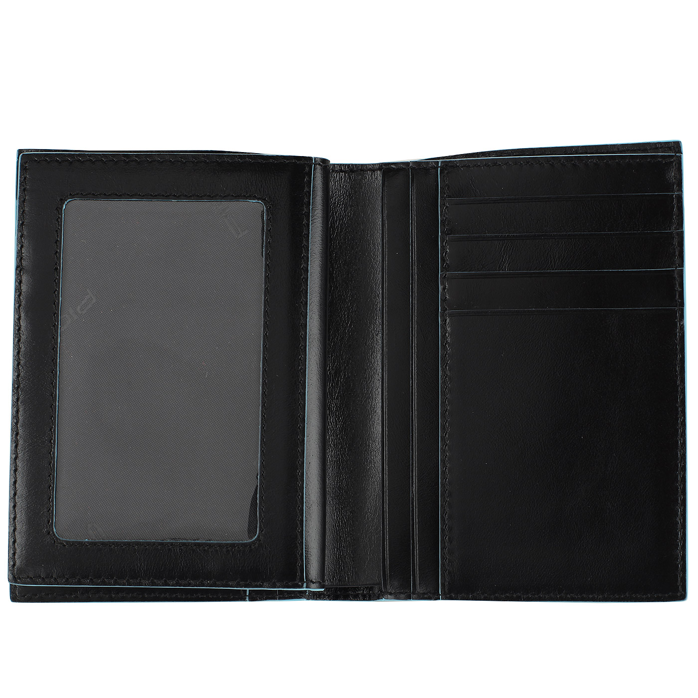 Черное кожаное портмоне Piquadro Blue square