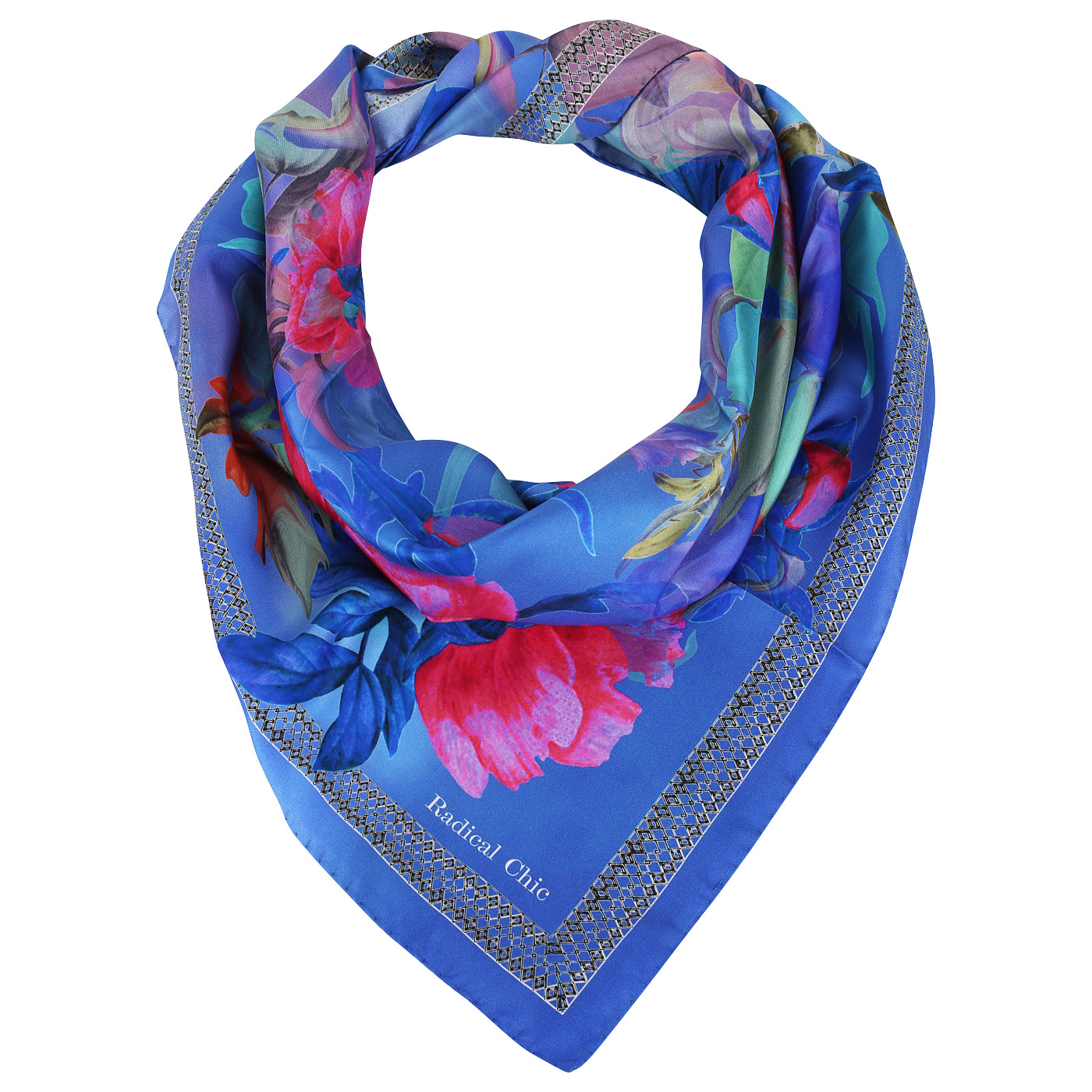 Синий платок с принтом Radical Chic Glitch