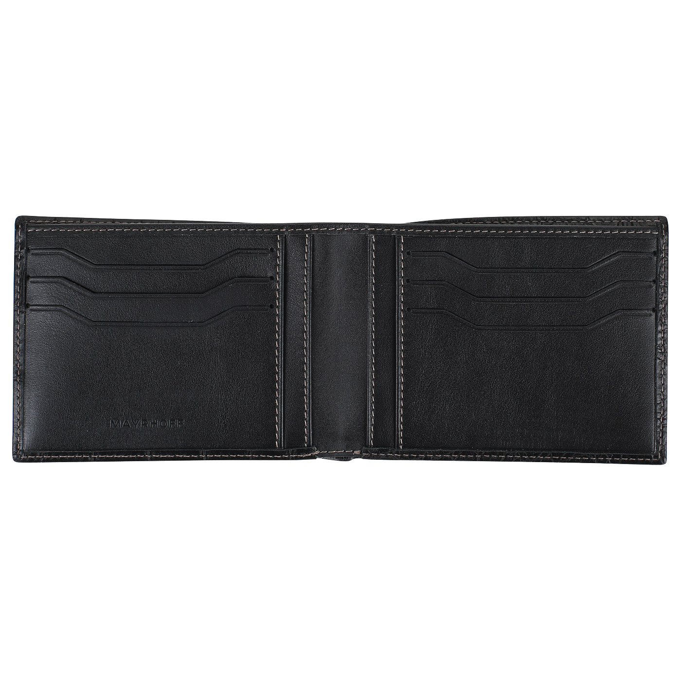 Черное портмоне с отделкой под кожу крокодила Mayrhoff Baden