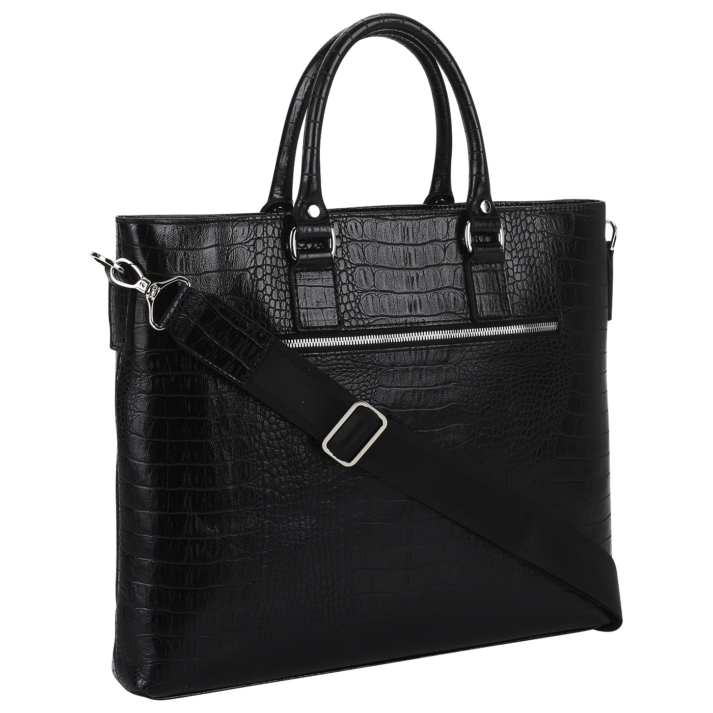 Деловая сумка с отделкой под крокодиловую кожу Stevens 