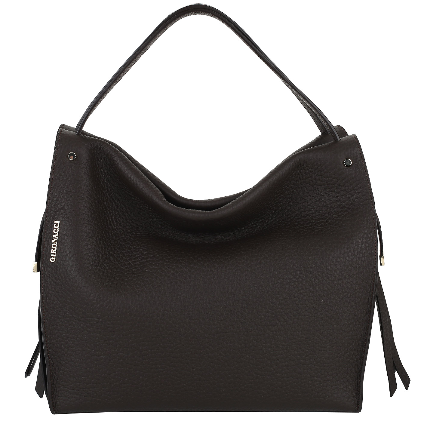 Gironacci Сумка-хобо из коричневой кожи