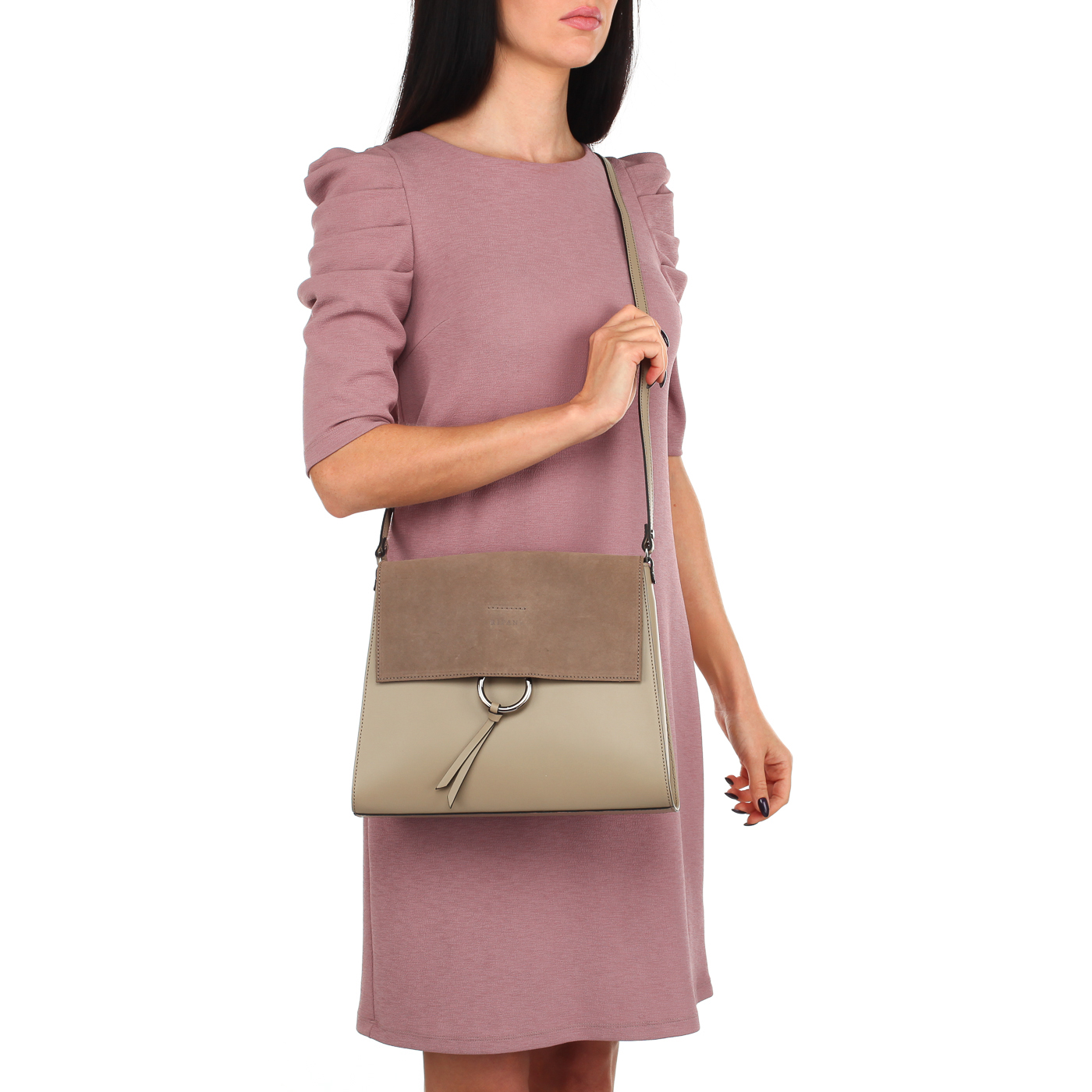 Сумка из натуральной кожи и замши Ripani Pachira