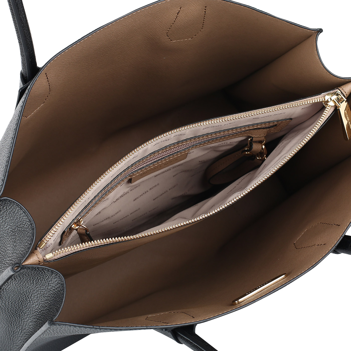 Вместительная кожаная сумка-тоут с длинными ручками Michael Kors Mercer