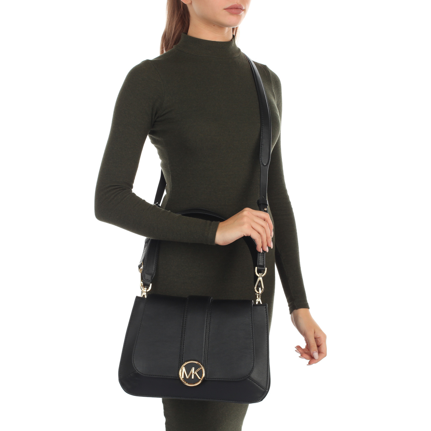 Кожаная сумка с откидным клапаном Michael Kors Lillie