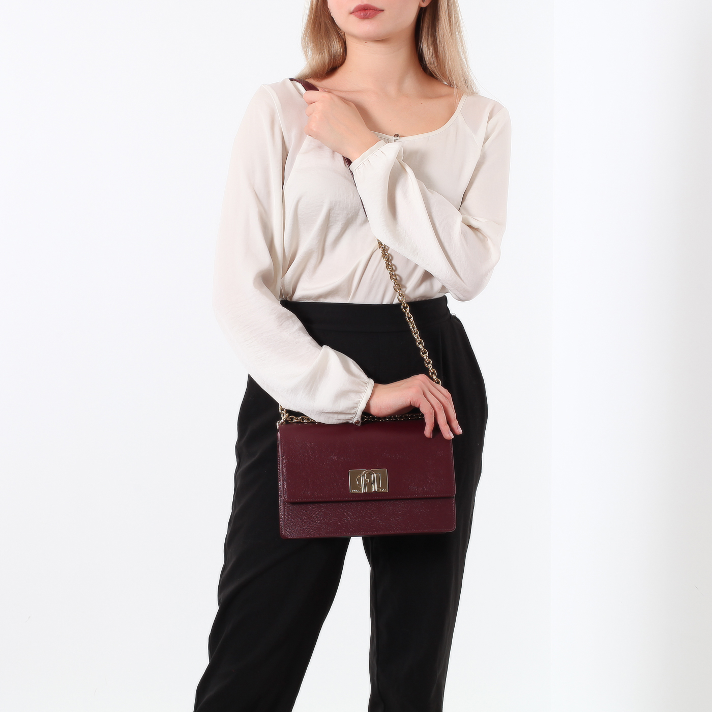 Тисненая сумка с откидным клапаном Furla 1927