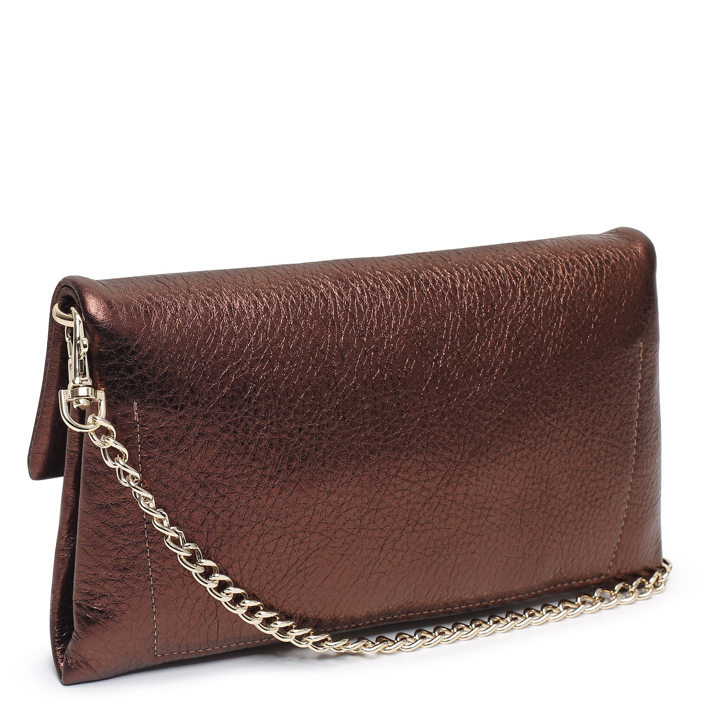 Кожаный клатч с цепочкой Aurelli Soft