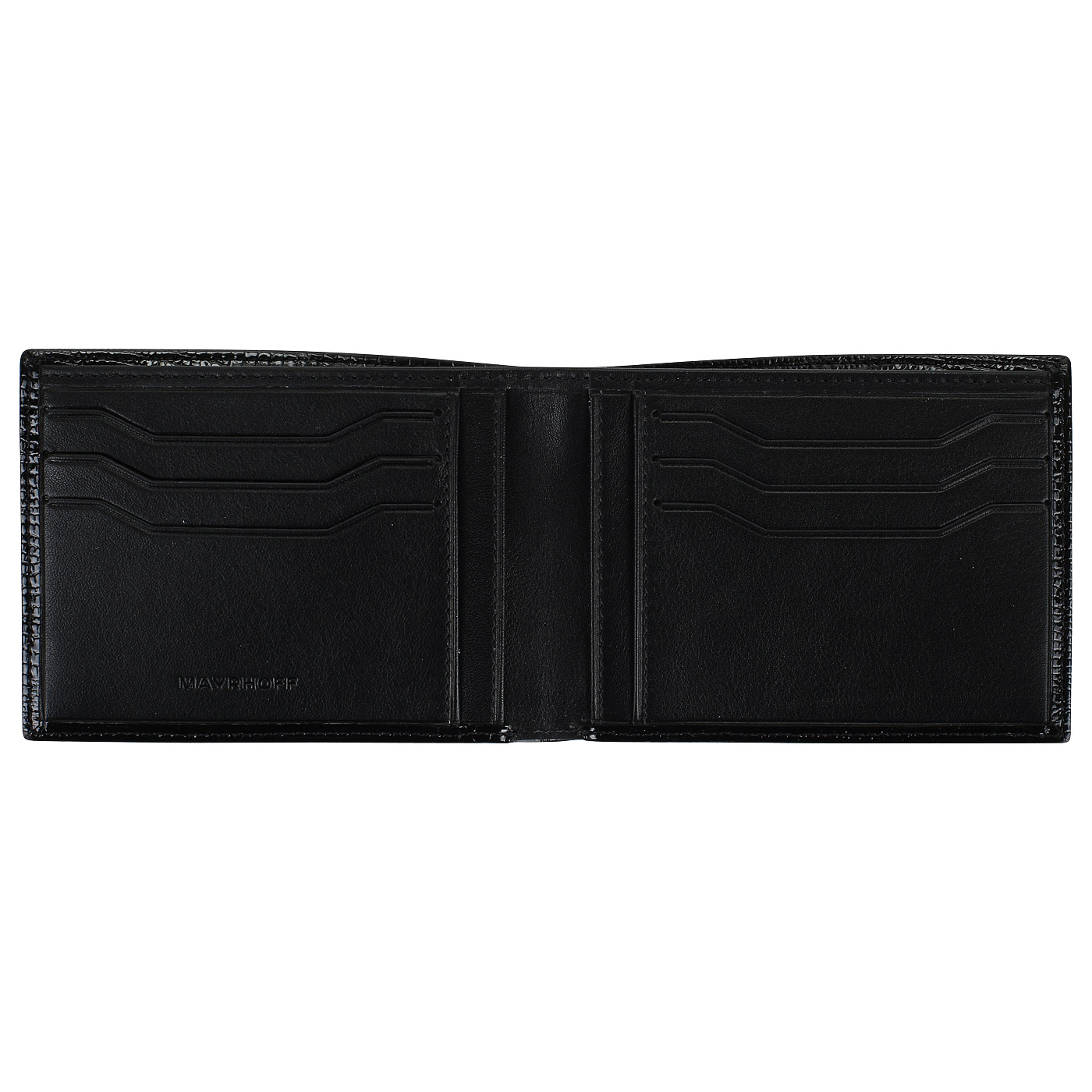 Складное мужское портмоне из черной кожи Mayrhoff Munchen