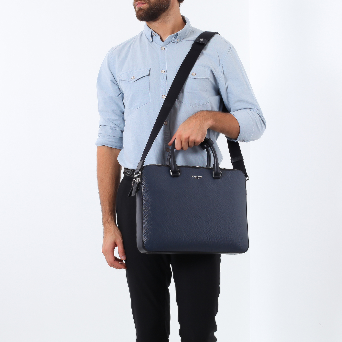 Тисненая деловая сумка Michael Kors Men Henry