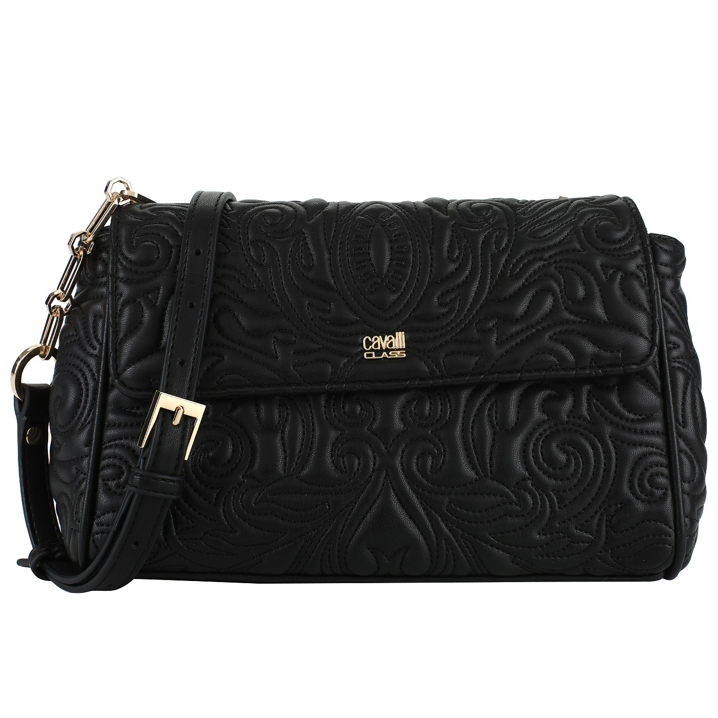 Cavalli Class Черная сумочка с вышивкой