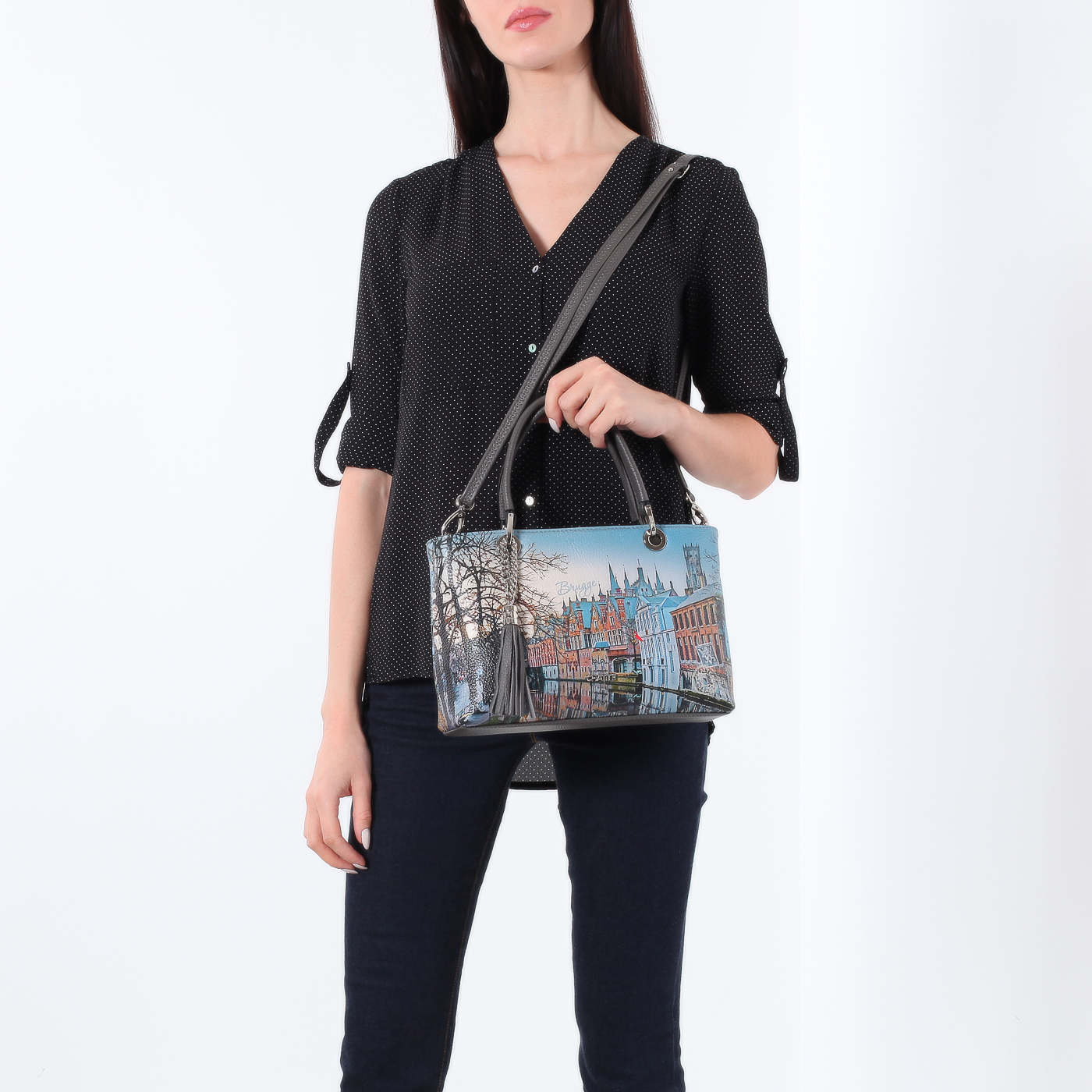 Принтовая сумка с брелоком Chatte 