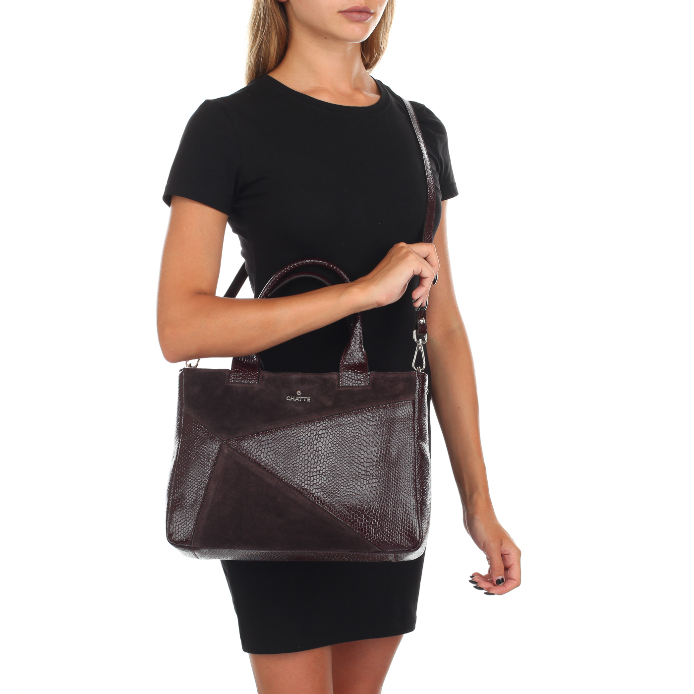 Сумка из бордовой кожи Chatte 