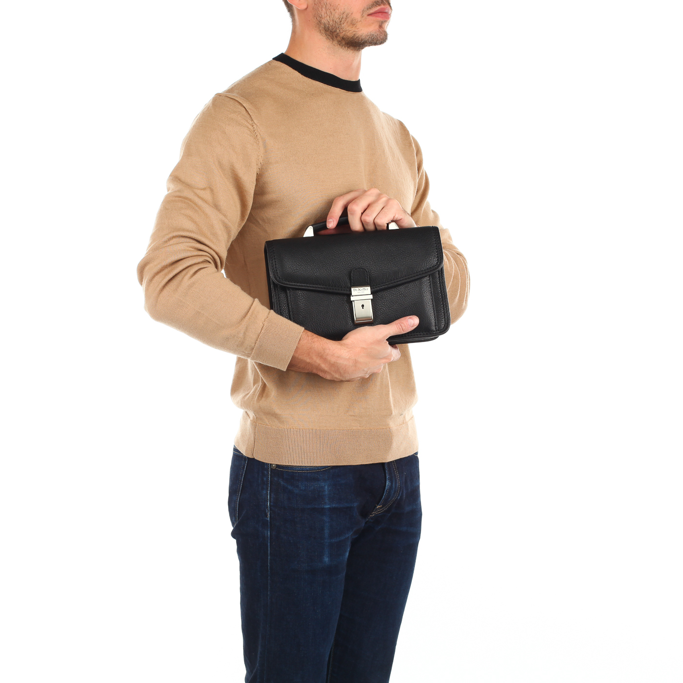 Визитка из черной кожи Dr. Koffer 