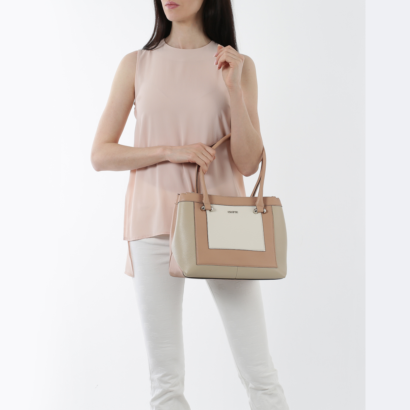 Сумка из зернистой кожи Chatte Dijon