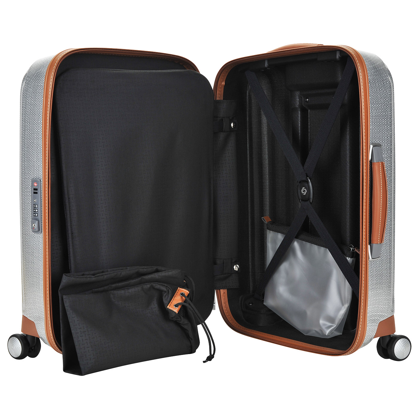 Чемодан маленький S из материала Curv с кодовым замком Samsonite Lite-Cube Dlx