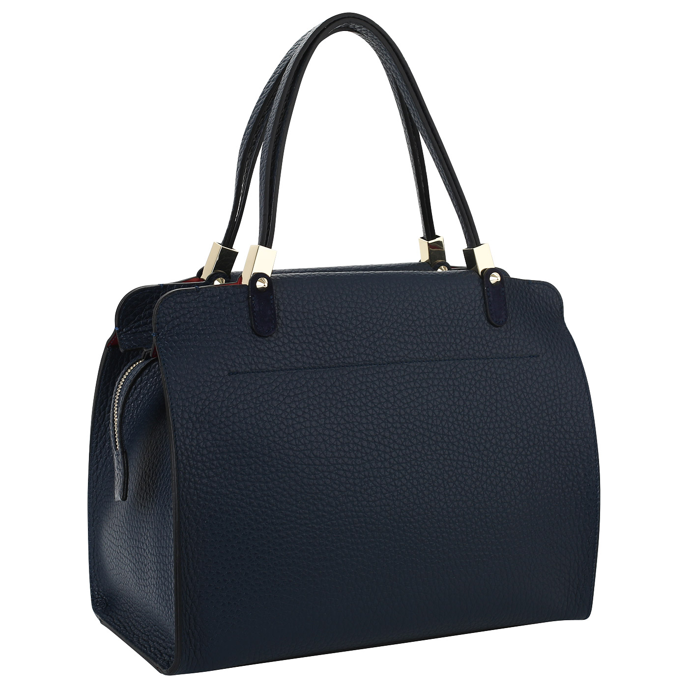 Сумка на молнии из синей кожи Carlo Salvatelli Cervino