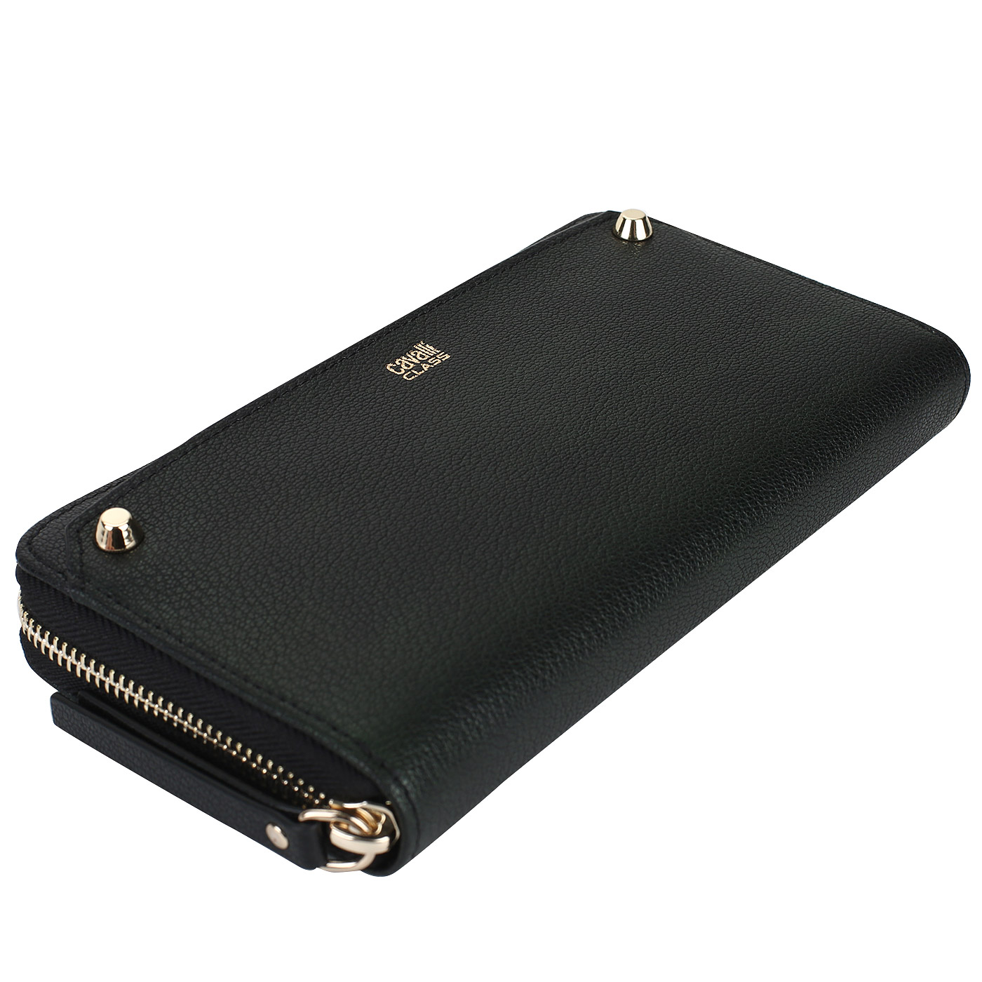 Черный кожаный кошелек Cavalli Class Diva