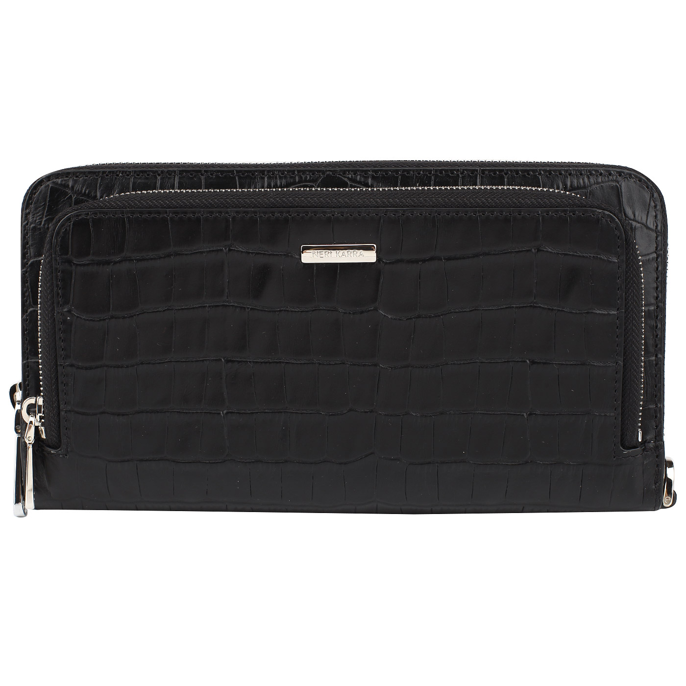 Neri Karra Сумка-визитка из черной кожи