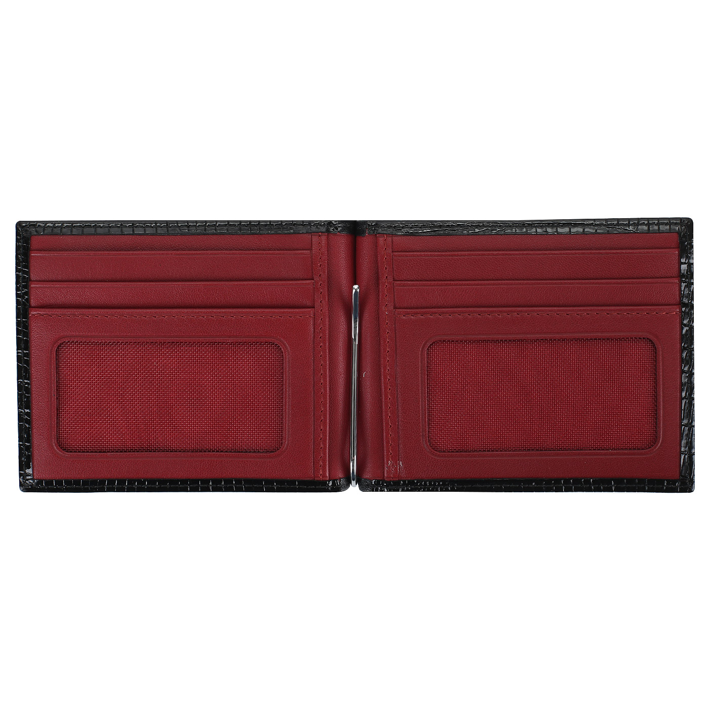 Зажим для денег из черной кожи Neri Karra 