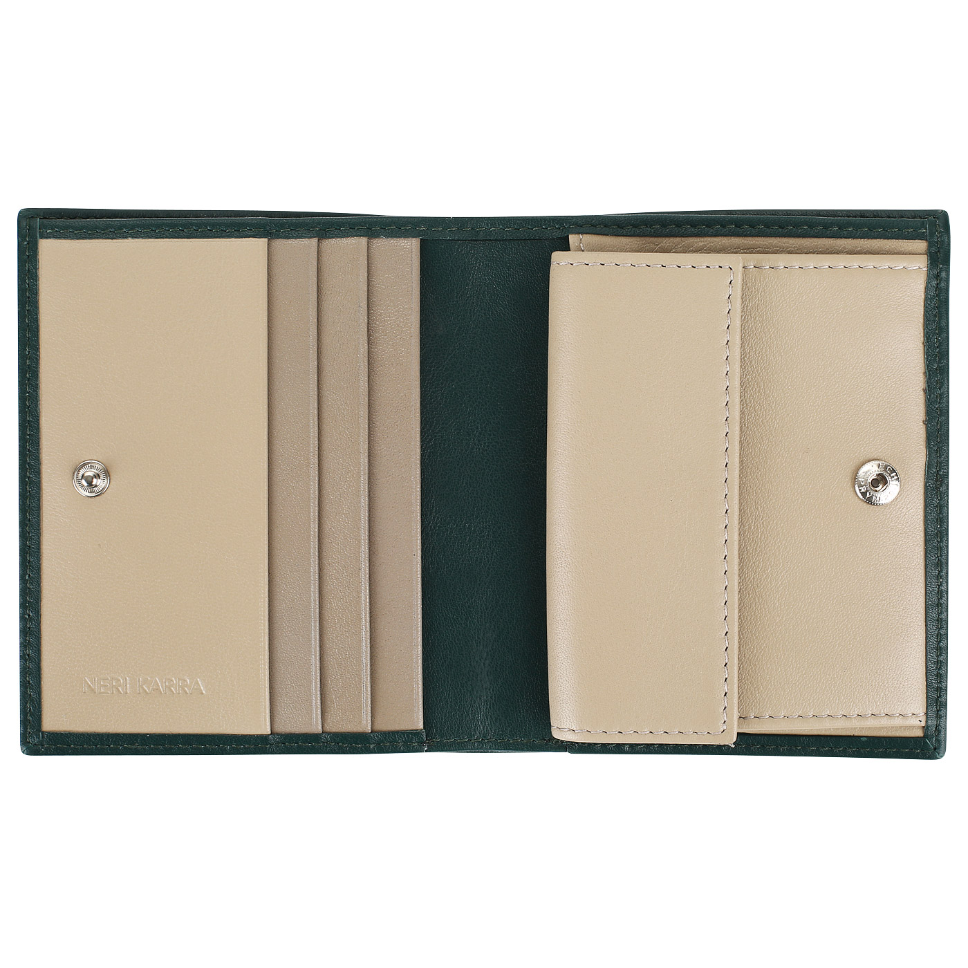 Зеленый кожаный кошелек Neri Karra 