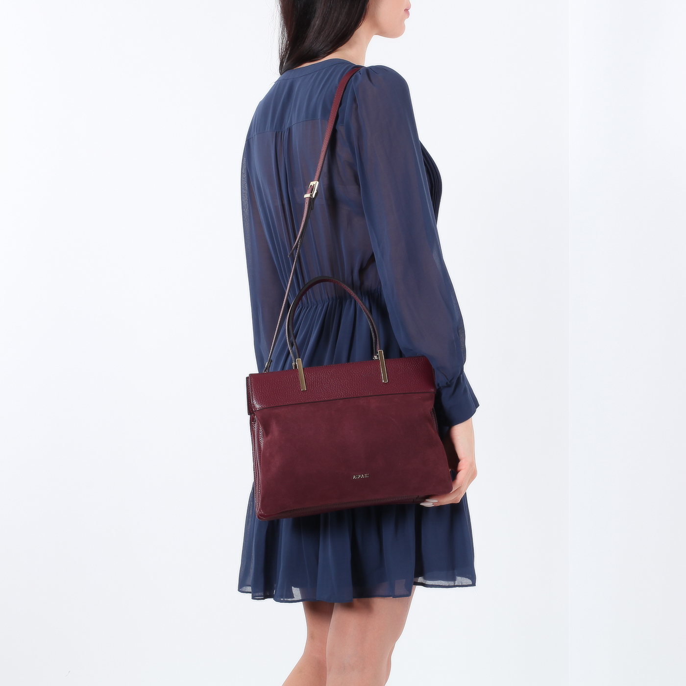 Сумка из кожи и замши Ripani Vanilla