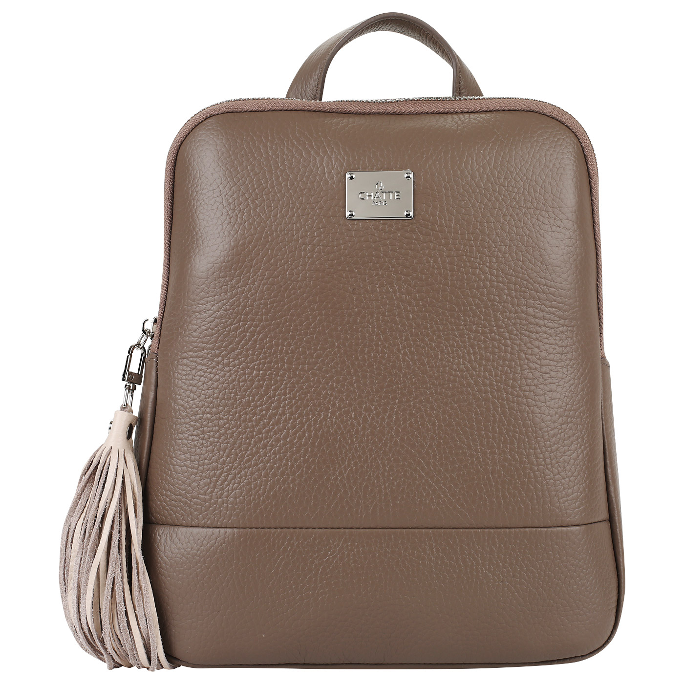 Chatte Серо-коричневый рюкзак с брелоком