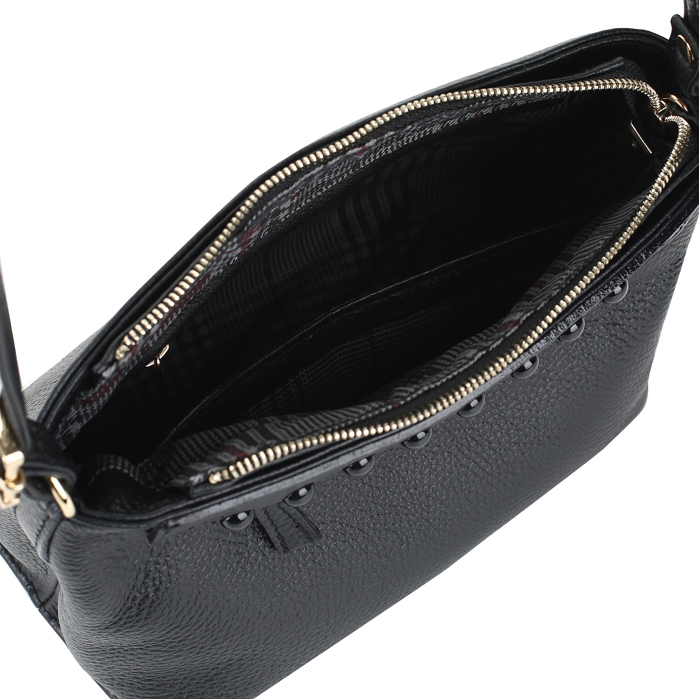 Черная кожаная сумочка Bruno Rossi 