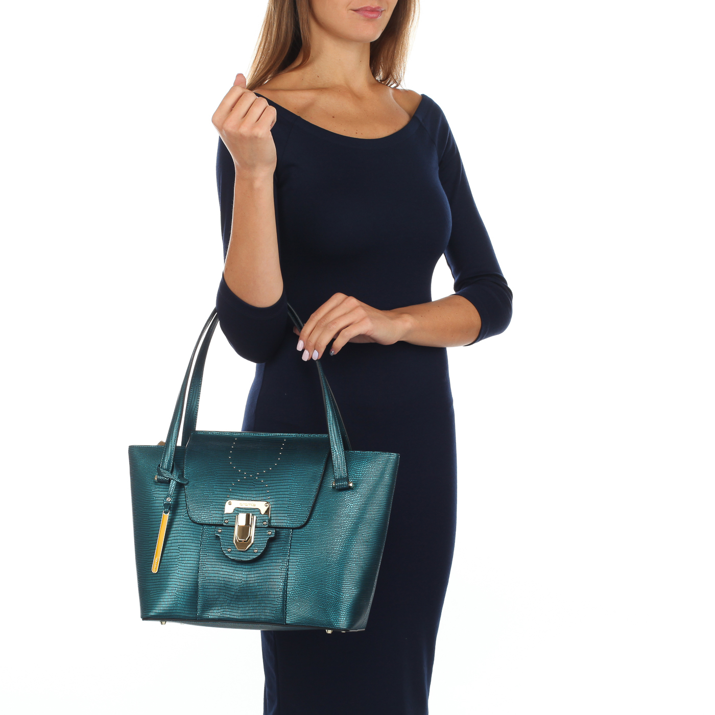 Кожаная сумка с длинными ручками Cromia Yvon