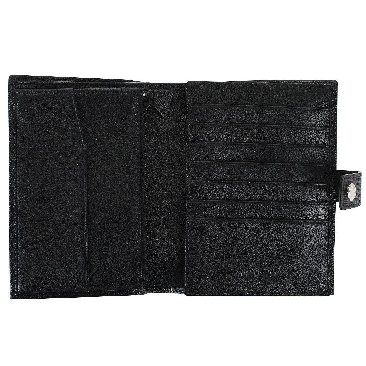 Кожаный кошелек на кнопке Neri Karra 