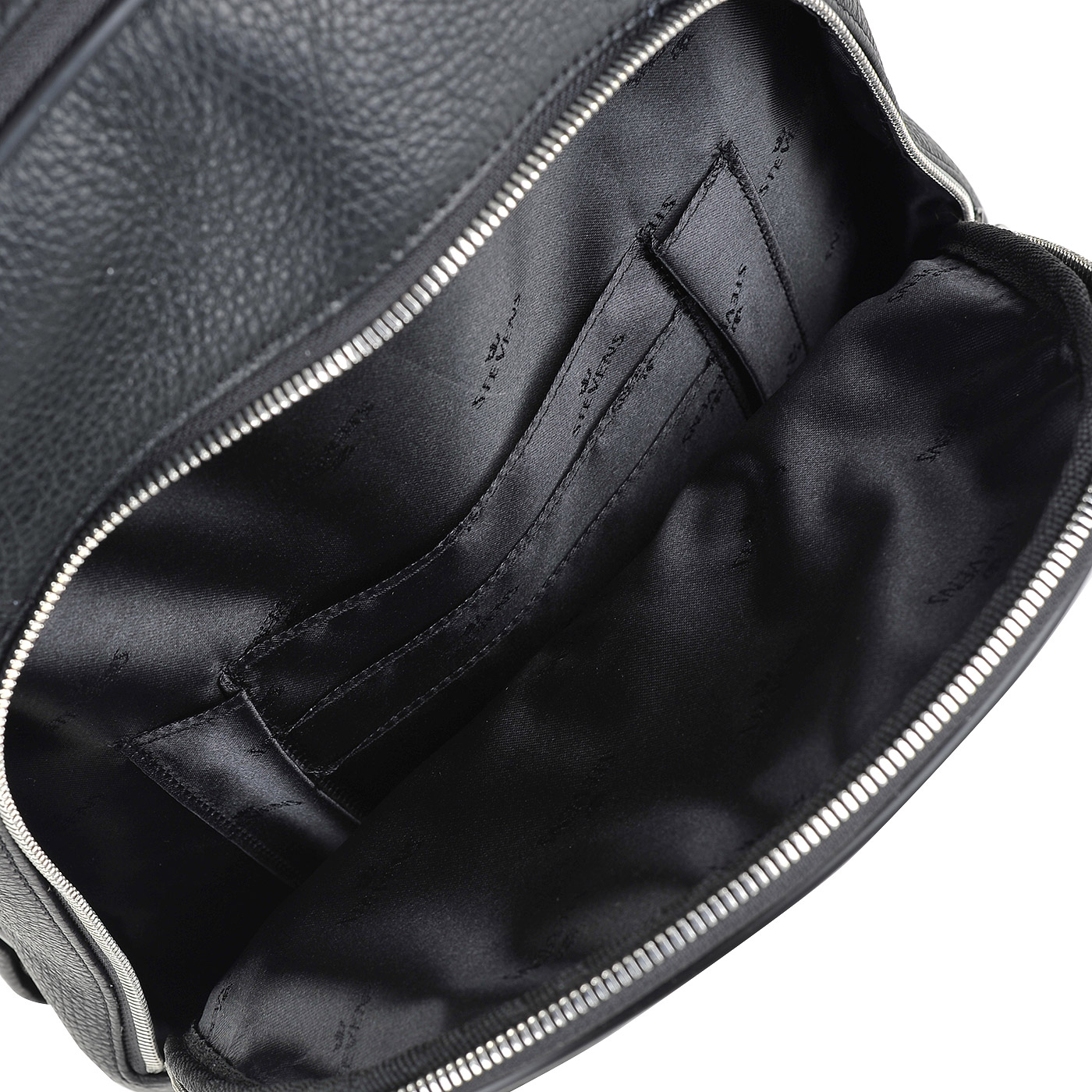 Кожаный черный рюкзак с отделением под ноутбук Stevens 