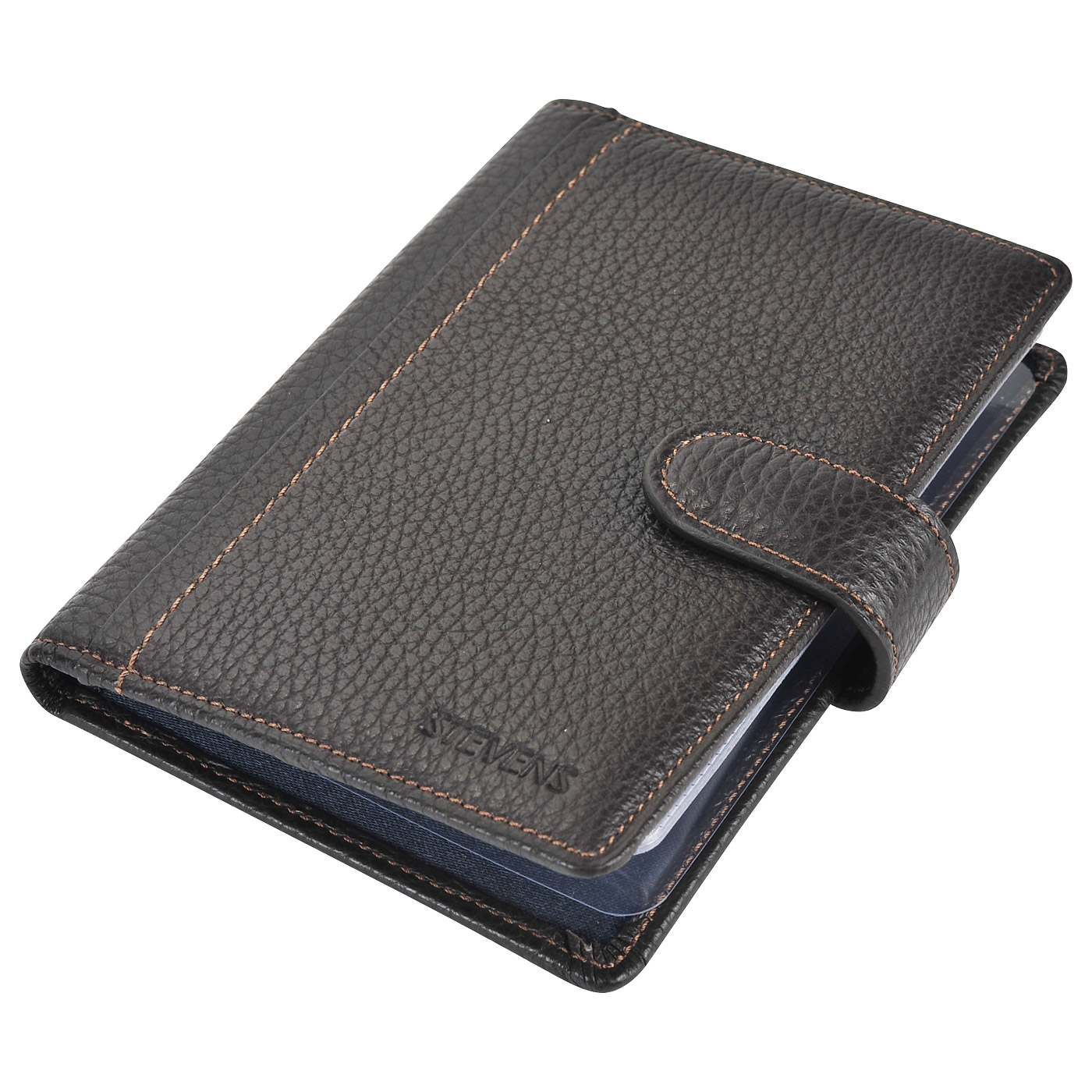 Кожаная обложка для автодокументов на кнопке Stevens 