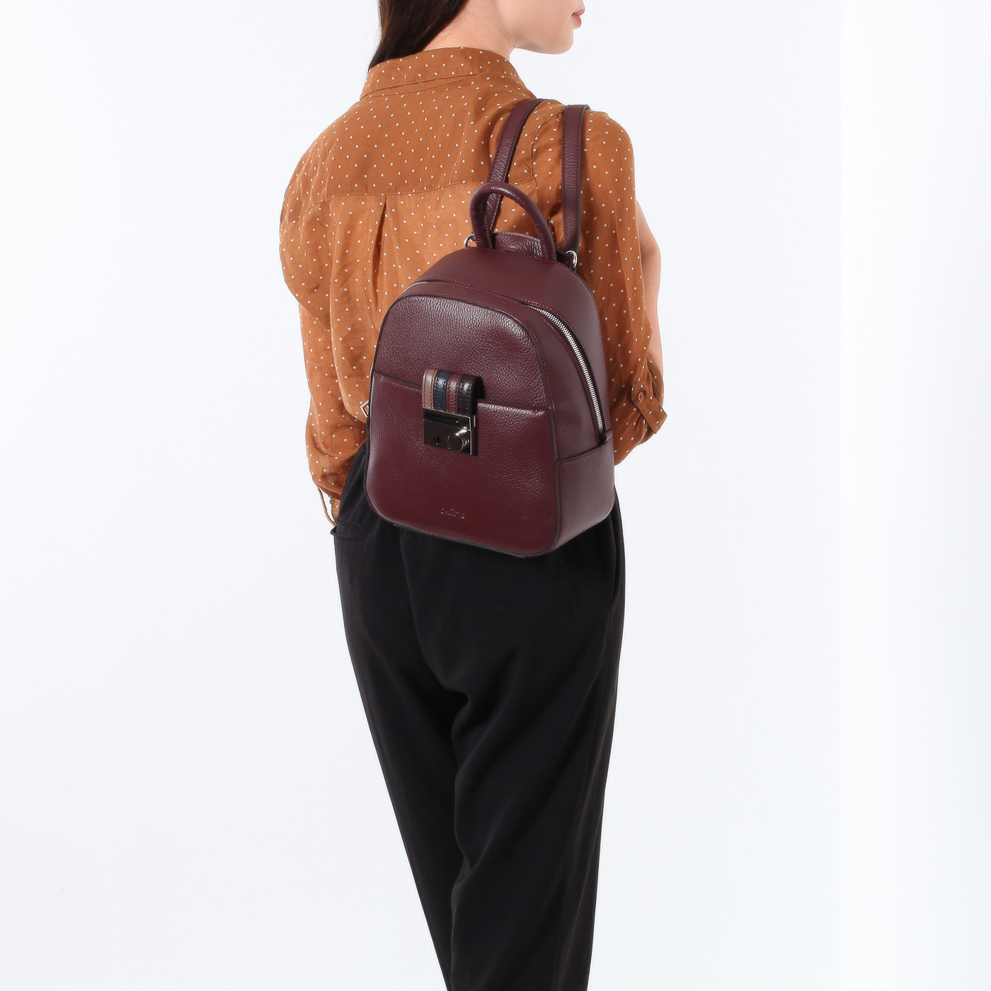 Бордовый рюкзак на двойной молнии Chatte 