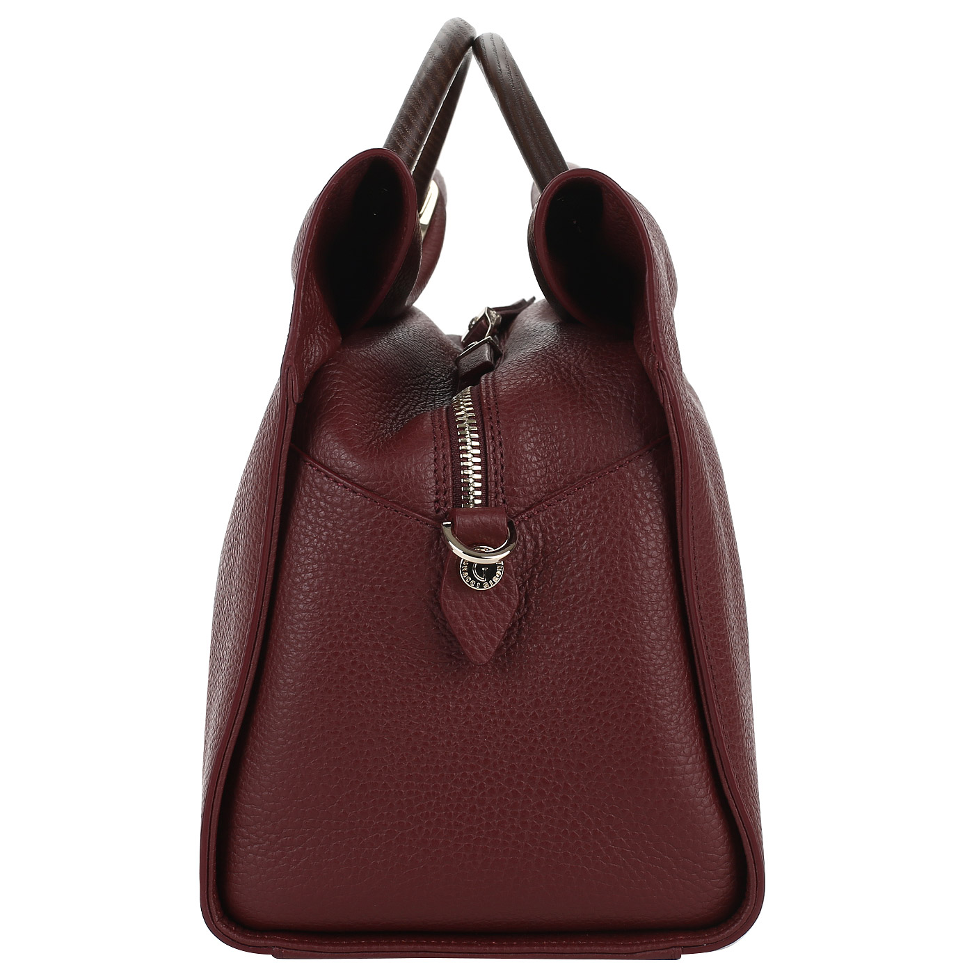 Бордовая кожаная сумка на молнии Gironacci 