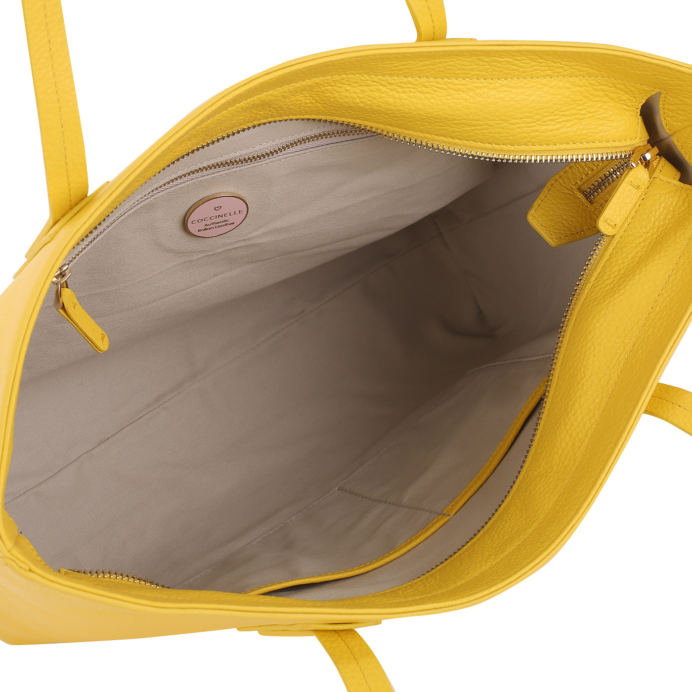 Желтая сумка из кожи Coccinelle Dione