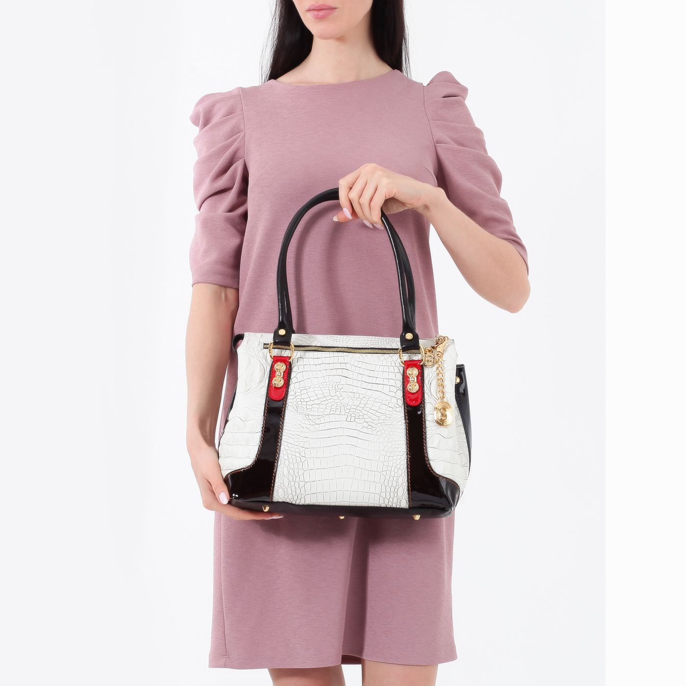 Кожаная сумка с длинными ручками Marino Orlandi 