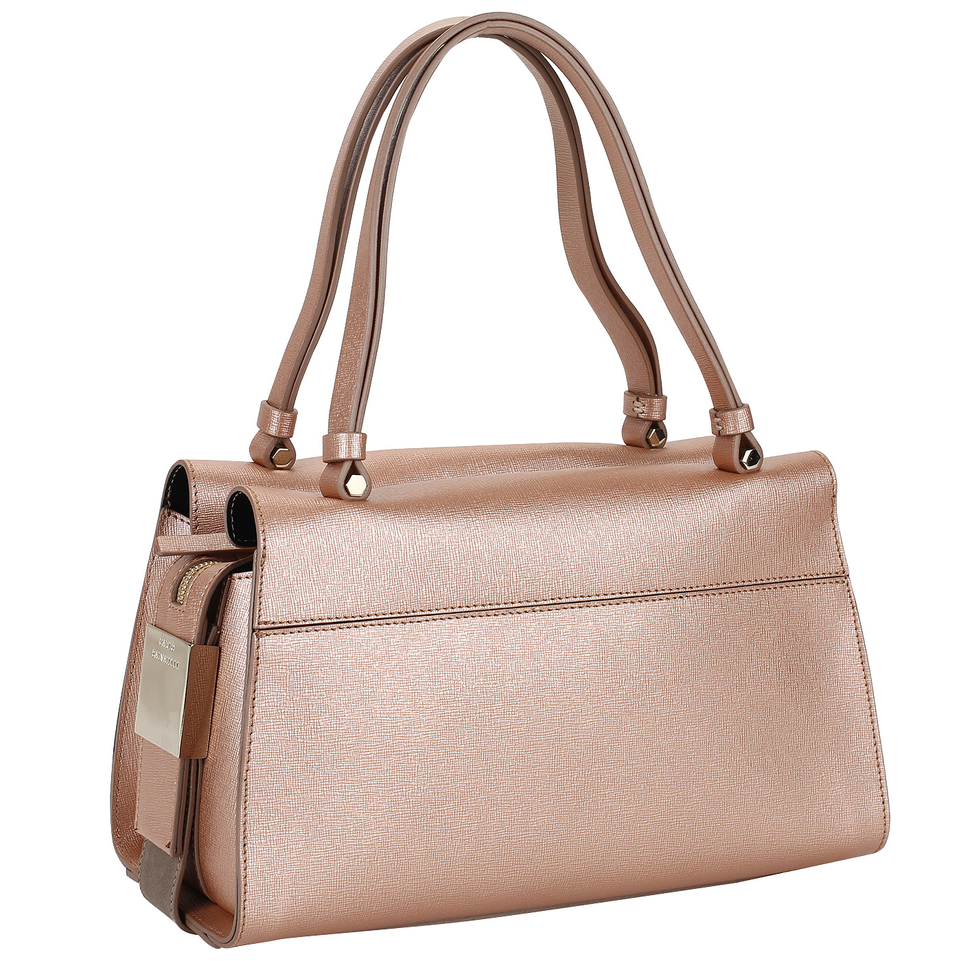 Аккуратная женская сумка из сафьяна Carlo Salvatelli Saffiano