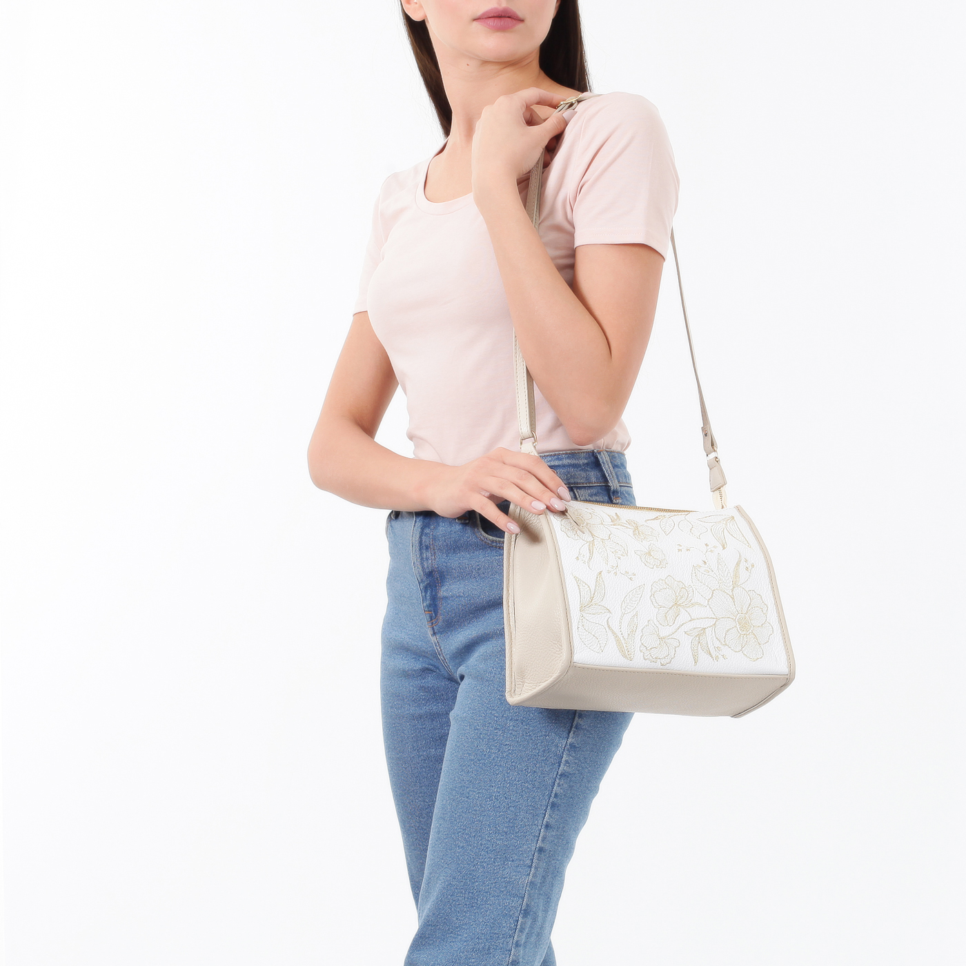 Сумочка с цветочной вышивкой Marina Creazioni 