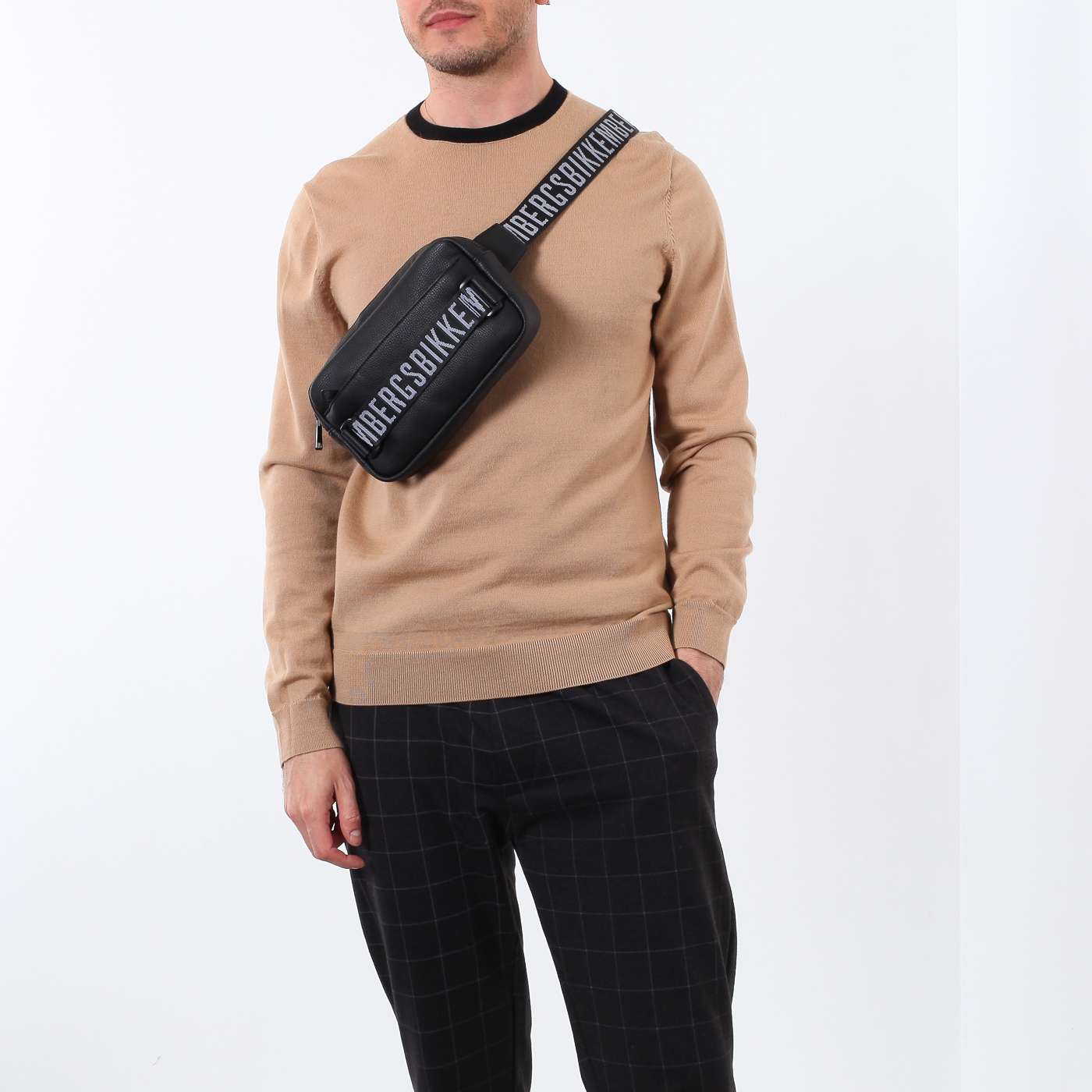 Черная сумка на пояс Bikkembergs Webbings