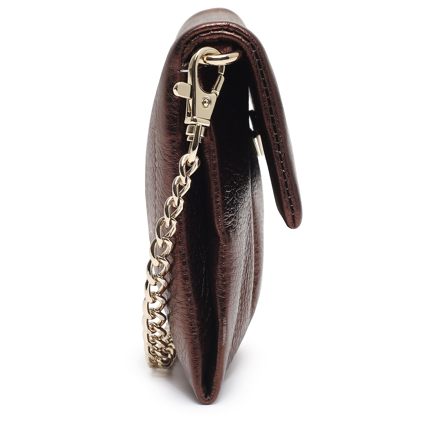 Кожаный клатч с цепочкой Aurelli Soft