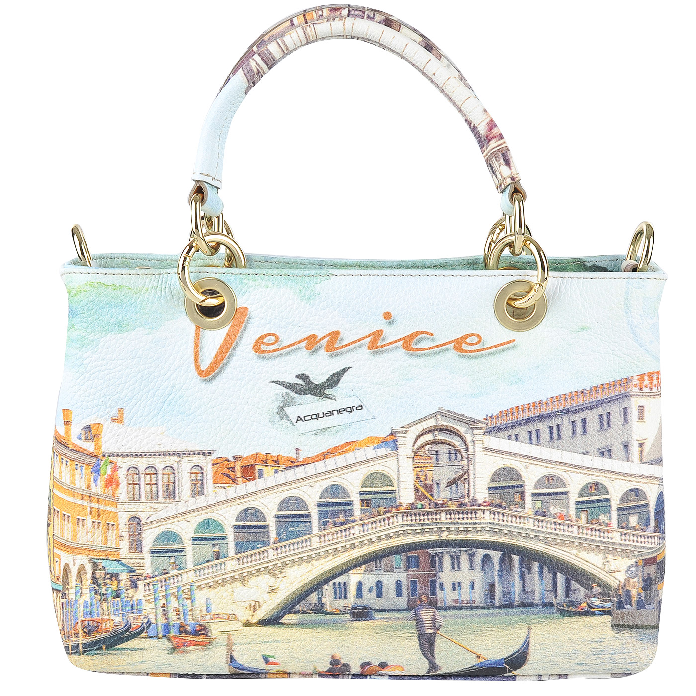 Acquanegra Женская кожаная сумка с принтом