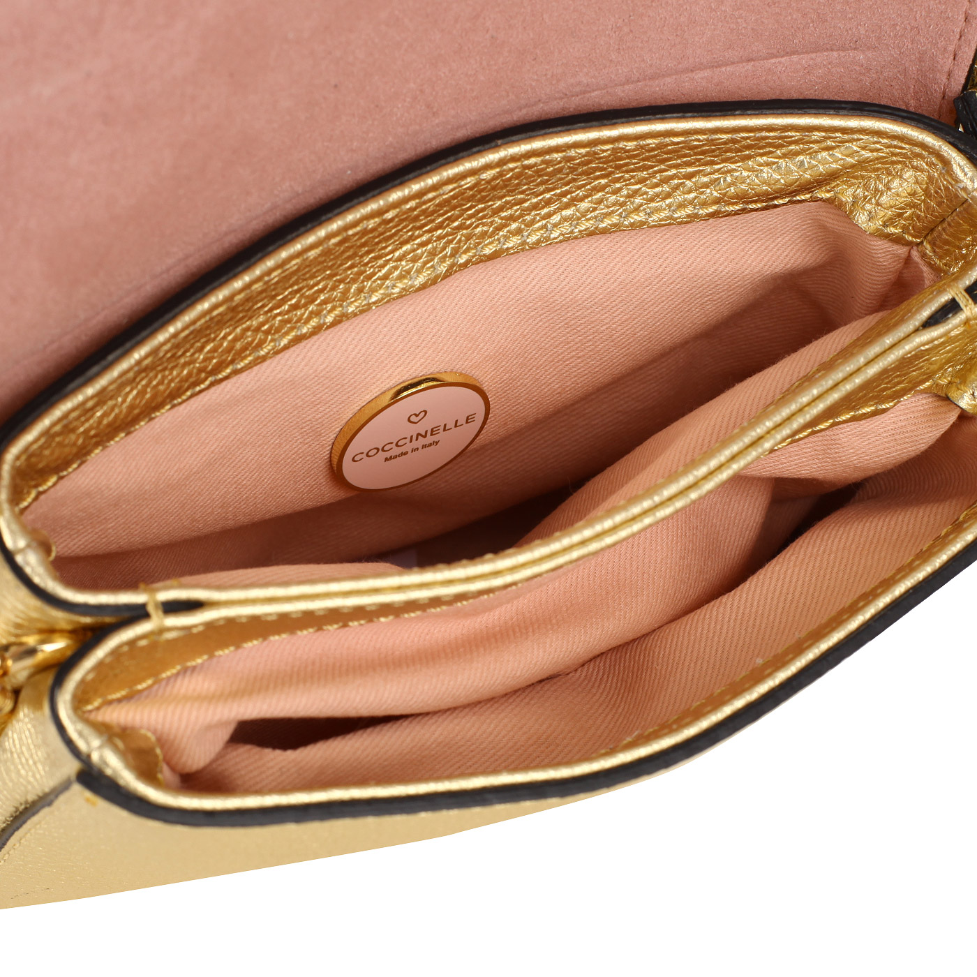 Золотистая сумочка Coccinelle Mignon