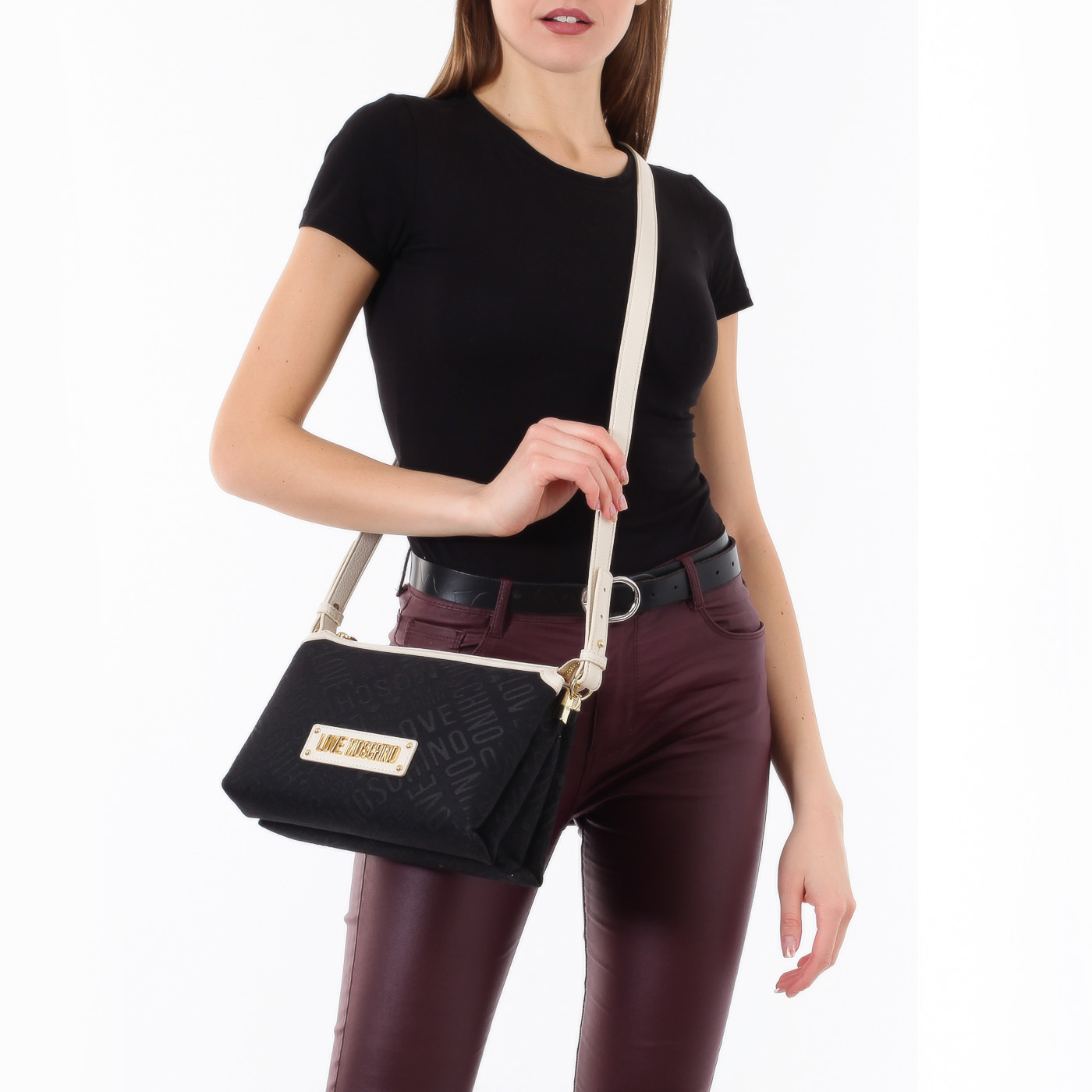 Комбинированная сумка Love Moschino Logo Jacquard