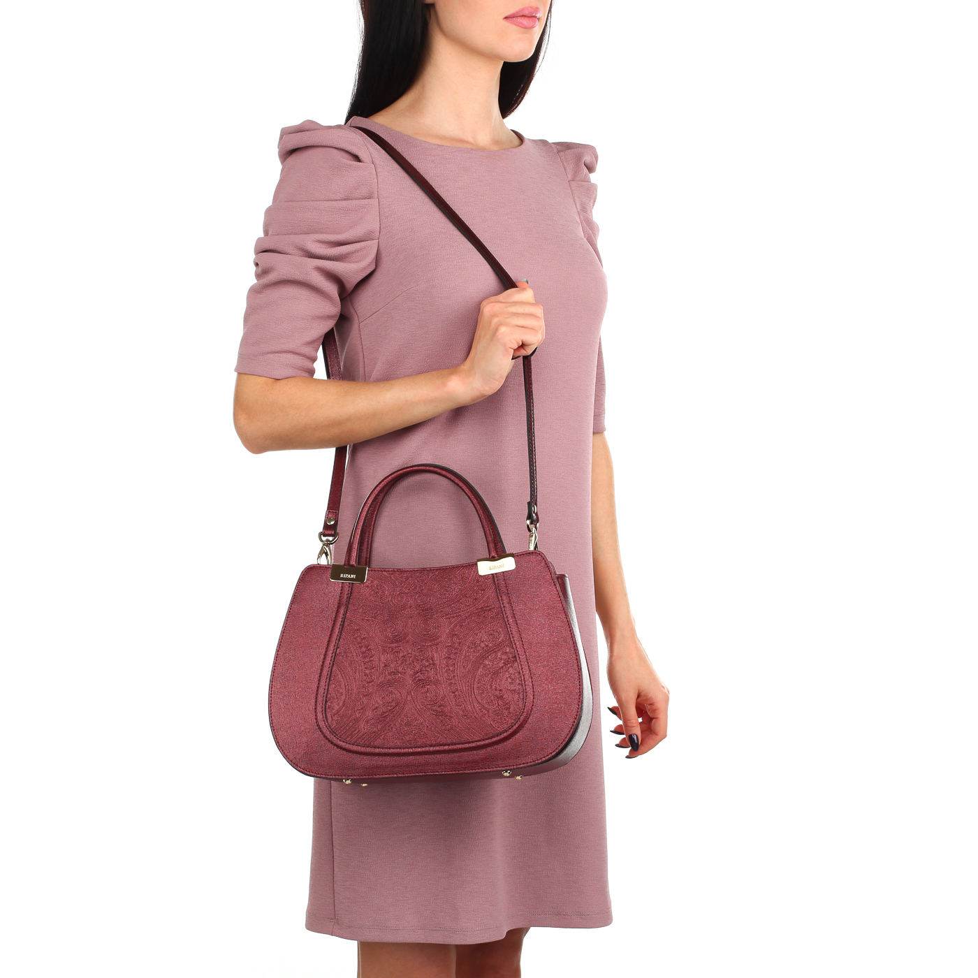 Тисненая сумка с тремя отделами Ripani Califfa